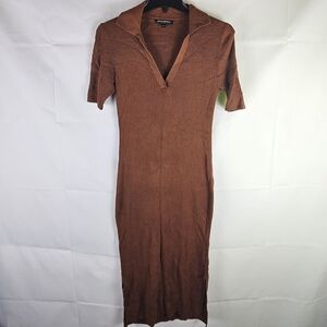 Banana Republic Ribbed Maxi Dress Womens XS Minimalist Office Going Out Casual